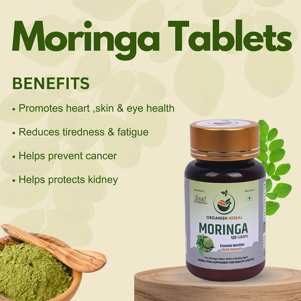 Moringa Tab Supplement For Men & Women (120 Tablets of Pack 2)-New